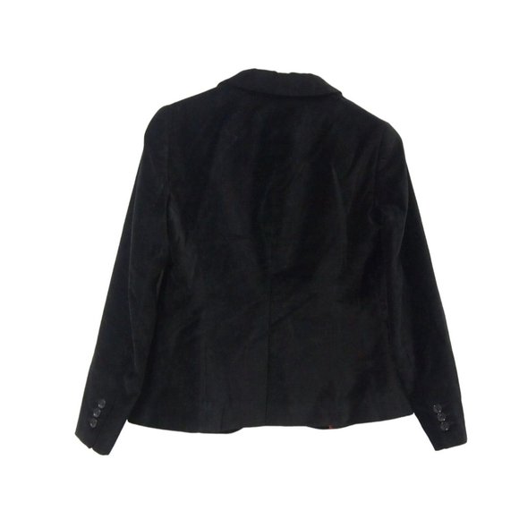 Talbots Womens Blazer Jacket 2P Petite Black Velvet One Button Holiday Career - Picture 6 of 11